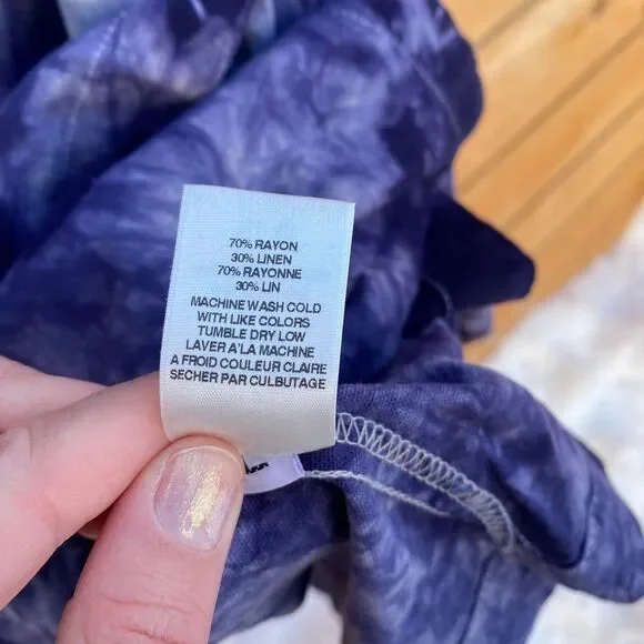 Amadi Hilde Tie Dye Purple Boho Oversized Blazer Size L Made in USA     - Picture 6 of 7